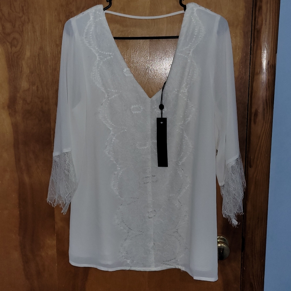 BKE White Lace Women's Top